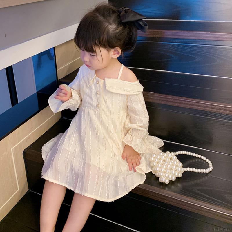 Đầm Trễ Vai Dễ Thương Xinh Xắn Cho Bé Gái