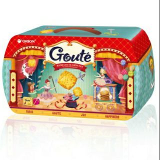 Hộp nhạc bánh Goute mè giòn tan Orion hộp 432g