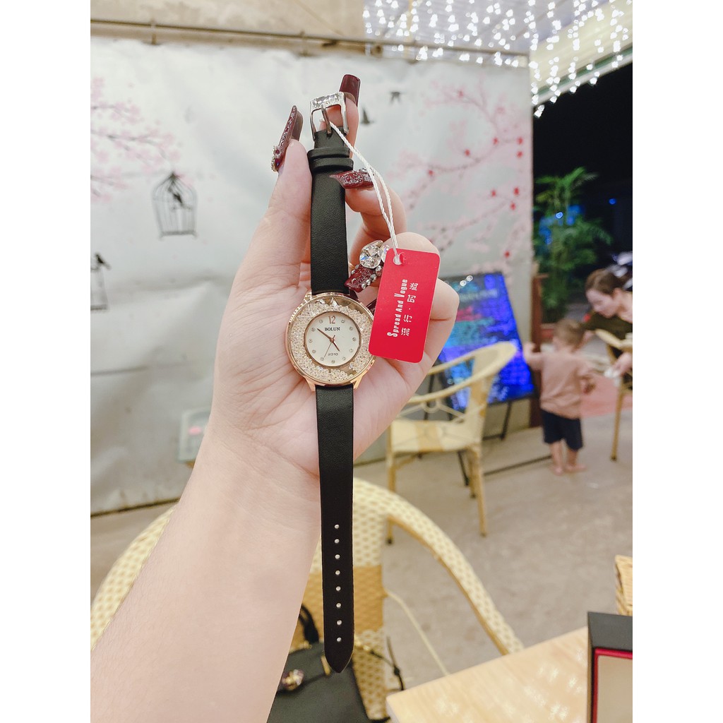Đồng hồ bolun quai da mặt đá chạy siêu xinh , da mềm bên , Chống nước tốt , giá rẻ vô địch | BigBuy360 - bigbuy360.vn