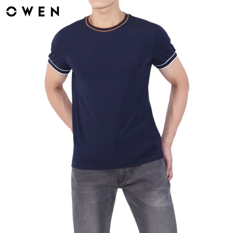 Áo Tshirt ngắn tay nam Owen Cotton Body Fit Navy - TSN220370