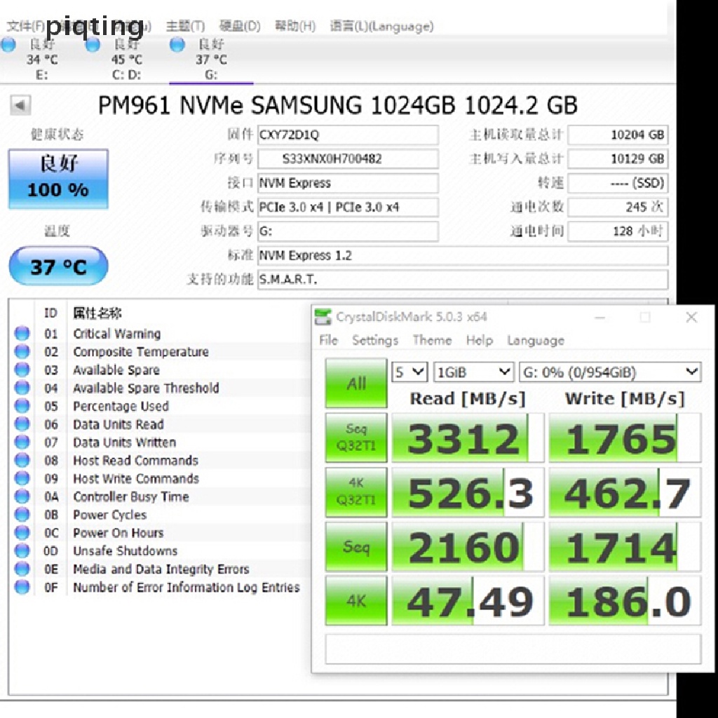 Piqt NVMe M.2 NGFF SSD to PCI-E PCI express 3.0 16x x4 adapter riser card converter .