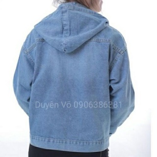 ÁO KHOÁC JEAN NỮ NÓN CÓ TÚI TRONG (HÌNH THẬT SHOP TỰ CHỤP) ÁO KHOÁC JEAN NÓN