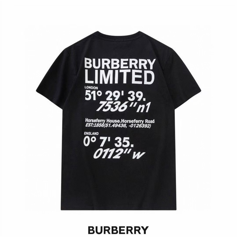 BURBERRY T-shirt with digital print on the back side, the same style for men and women