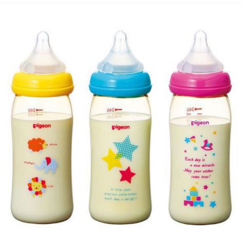 🍀🍀Bình sữa Pigeon nội địa Nhật cổ rộng 160ml/240ml nhựa PPSU