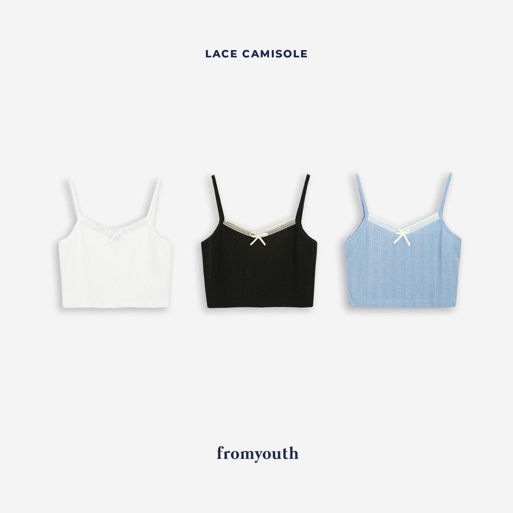 Fromyouth - Áo hai dây phối ren Lace Camisole