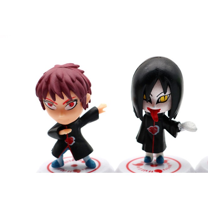 Set 11 Mô hình Naruto team Akatsuki chibi cao 8cm Figure Naruto, SasuKe, Itachi