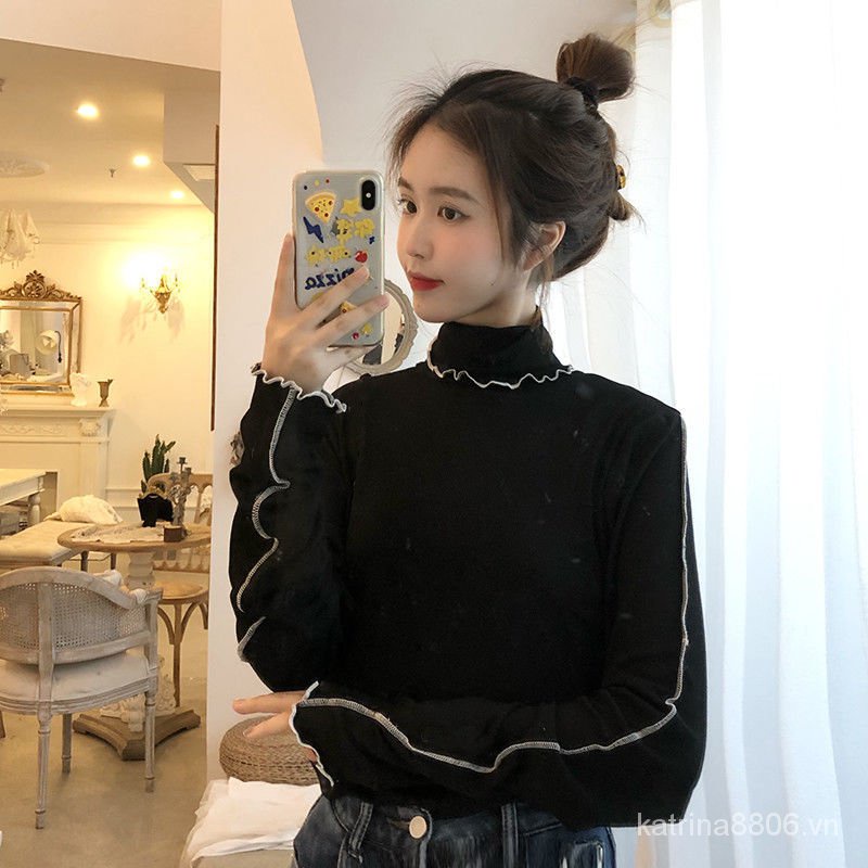Áo thun tay dài dáng ôm thời trang thu đông cho nữ