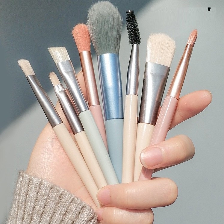Bộ cọ trang điểm cá nhân chuyên nghiệp 8 món trang điểm mắt tặng túi đựng cọ set makeup