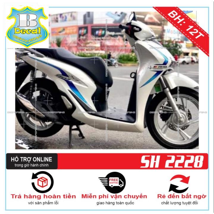 ( Quí khách vui lòng mang ra tiệm cho thợ dán ) Tem SH 2020 CHỈ TRẮNG XANH AMG [Bi Decal]