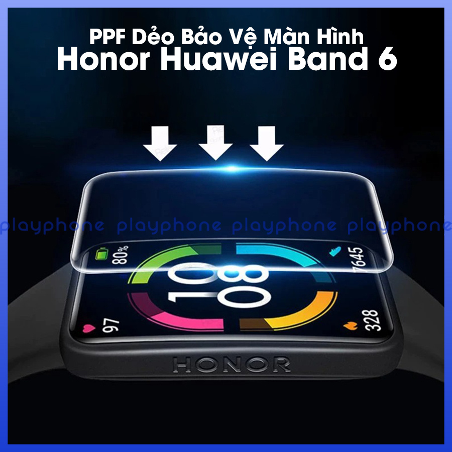 Dán Mặt Kính Đồng Hồ Huawei Band 6 / Honor Band 6  Ppf chống va đập và trầy xước playphonevn