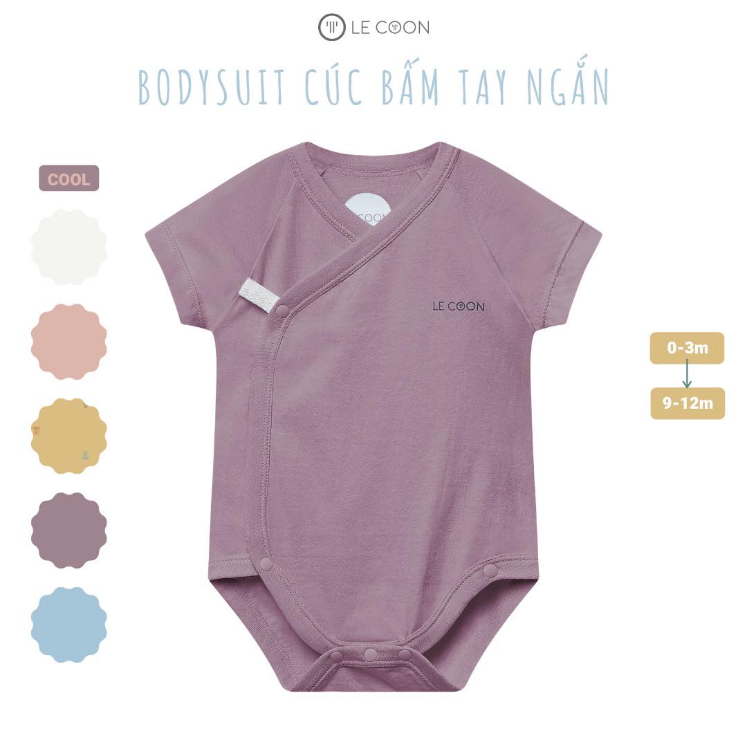 [Mã SKAMCLU7 giảm 10% cho đơn từ 0Đ] [Chính Hãng] Bodysuit cúc bấm chéo tay ngắn cotton trẻ em Le Coon