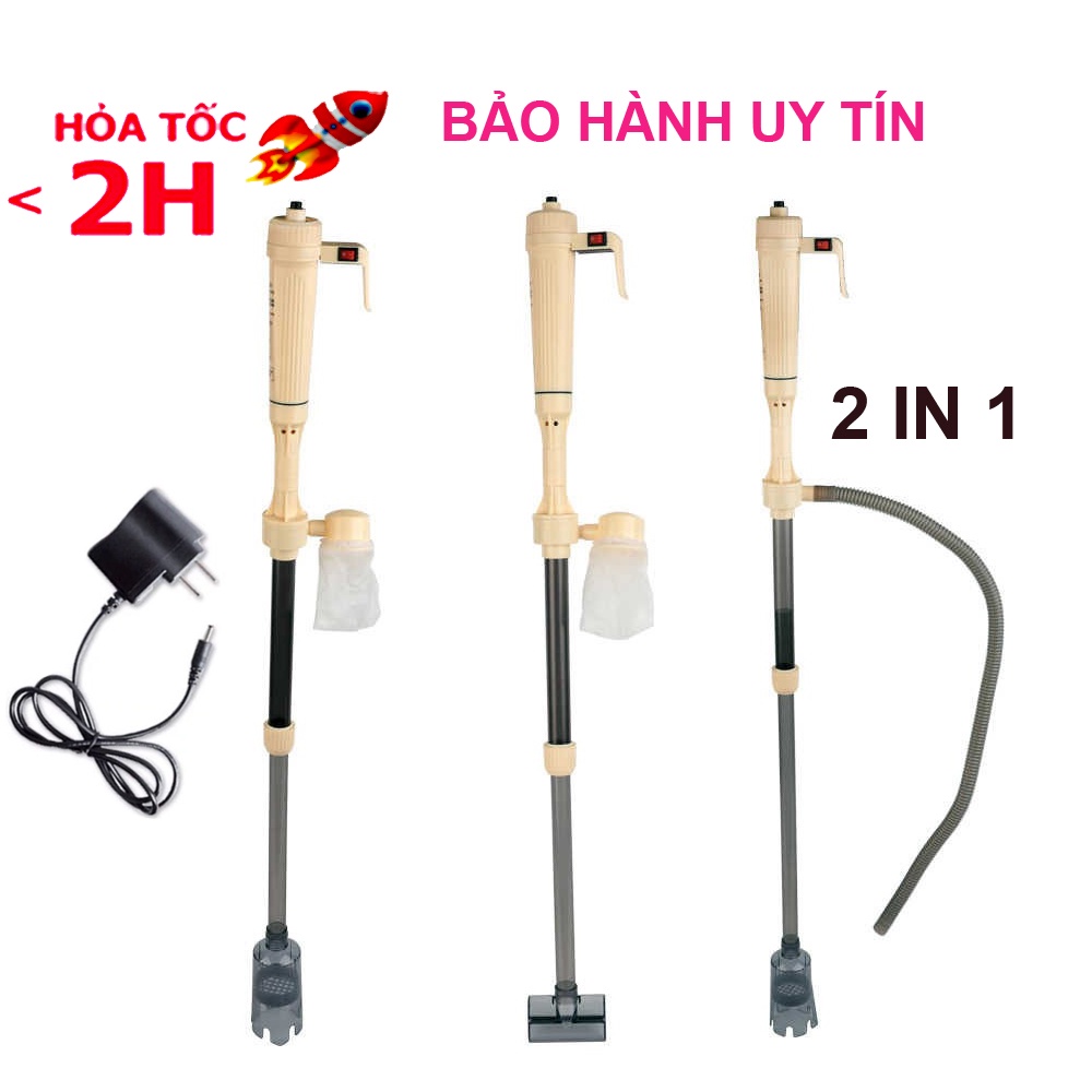 3 Máy Hút Cặn Hồ Cá chạy điện và pin AS615A - AS615B đa năng 2 IN 1 loại tốt