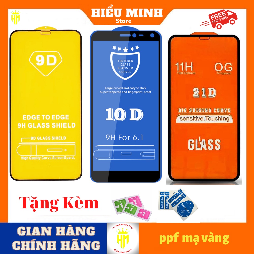 Cường lực cho ip 9D,10D, 21D full màn,kính siêu mỏng ,ip6splus/7plus/8plus/xs max/11 pro/11promax/12 promax/13Promax