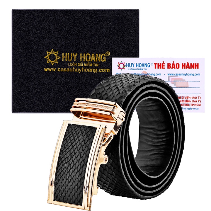 Thắt lưng nam da trăn Huy Hoàng 4P màu da nguyên thủy, đen, trắng, nâu HP4311-12-15-44