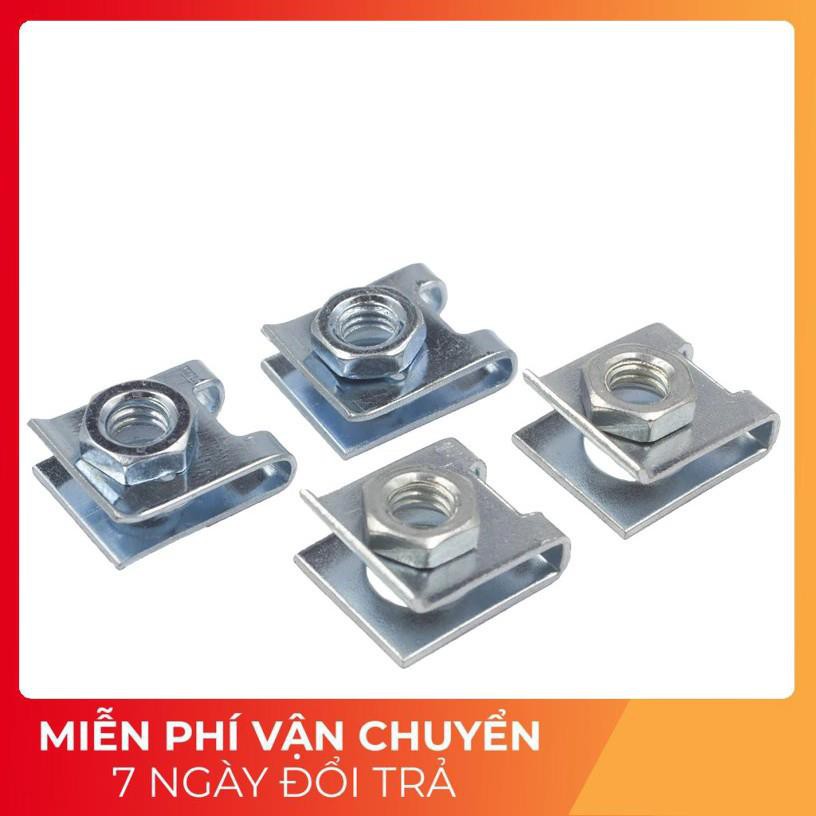 ⚡️GIÁ TỐT⚡️ Bộ 10 Kẹp Bắt Ốc/ Tán Cố Định Chữ U - Đường Kính 6mm - Chốt Khóa Trên Xe Ôtô