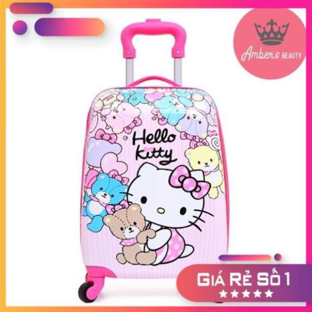 Vali kéo du lịch cho bé size 18 hình hello kitty