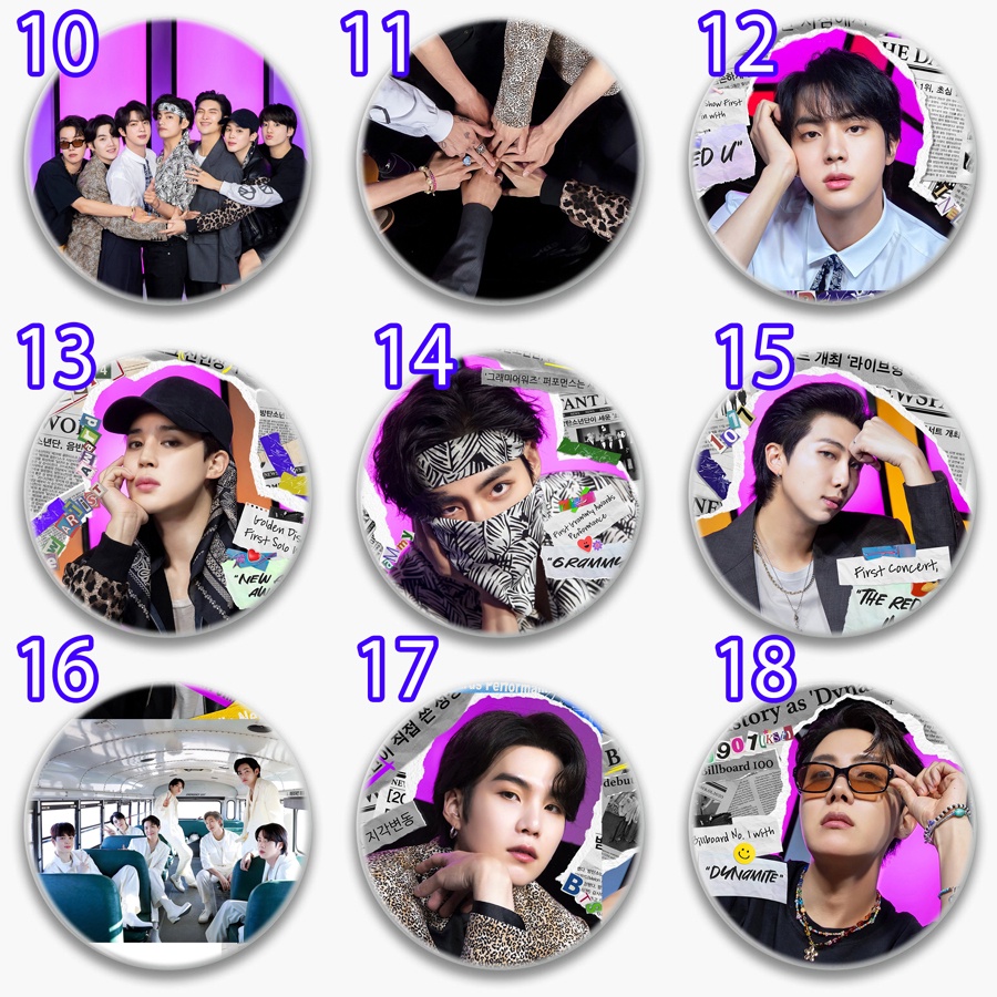 Huy Hiệu BTSs V Jung Kook RM JiMin J-hop  suga nhận in huy hiệu theo yêu cầu