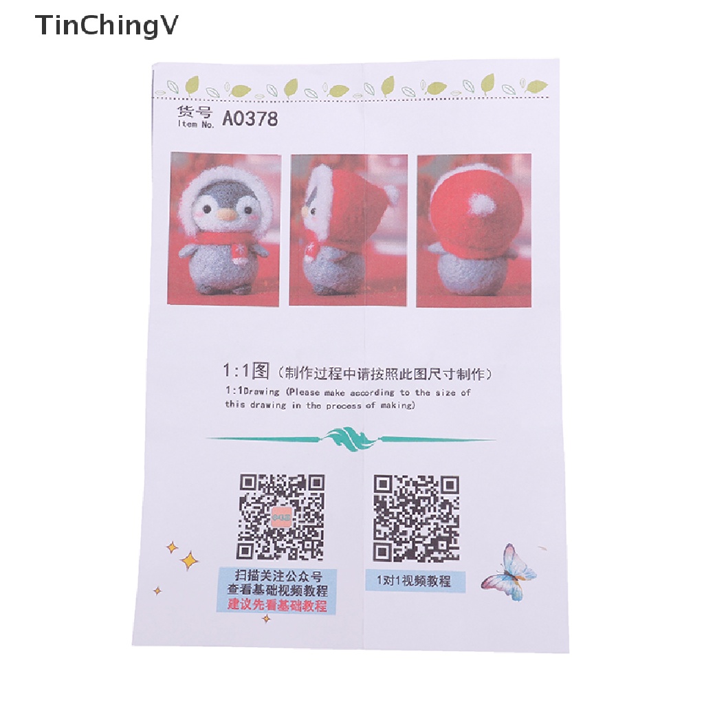 Bộ Dụng Cụ Đan Len Chưa Hoàn Thành Hình Chim Cánh Cụt DIY