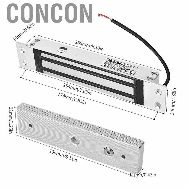 [Ready Stock] Khóa Điện Từ Concon Dc12V 180kg