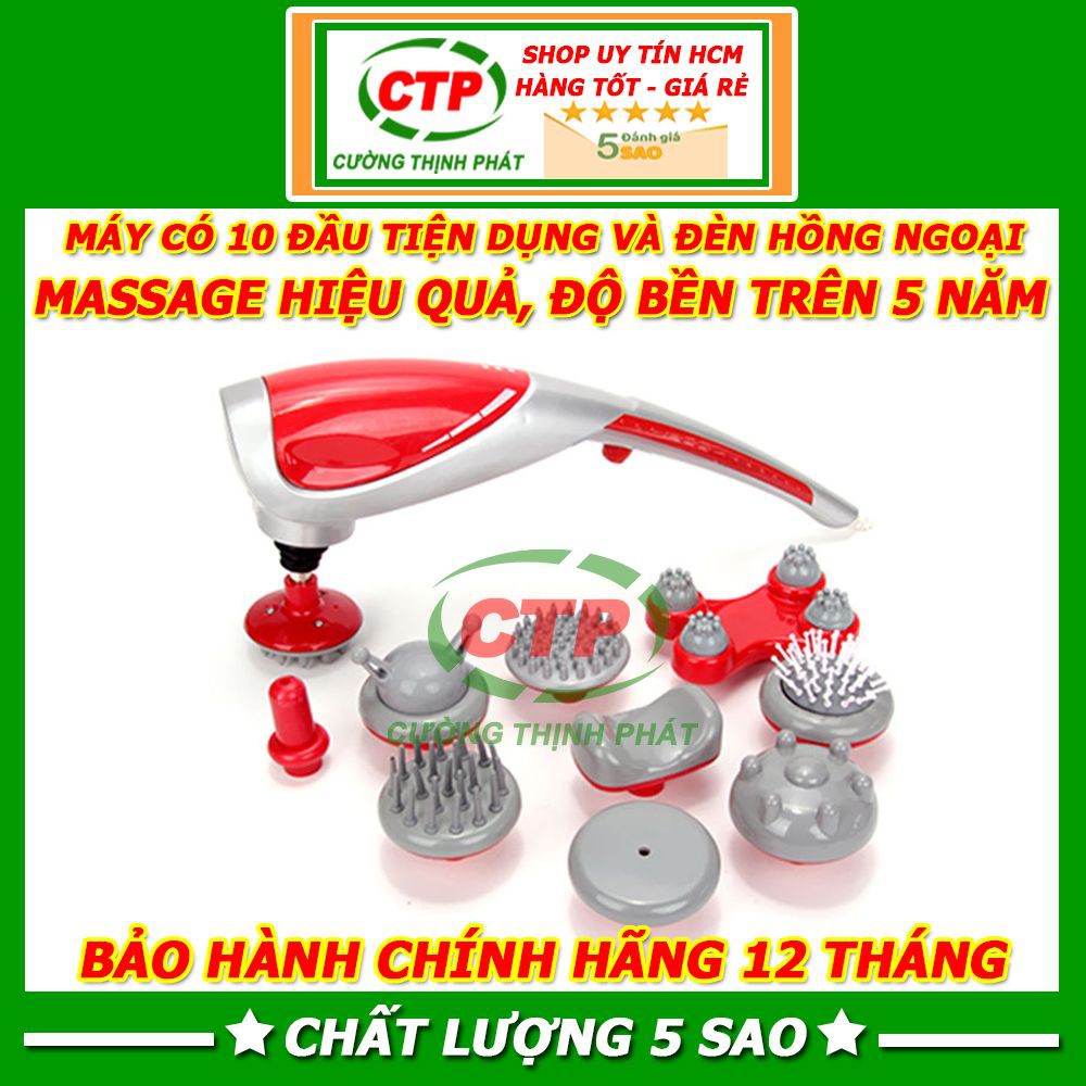 Máy matxa cầm tay, máy đấm lưng cầm tay 10 đầu hồng ngoại King Massager