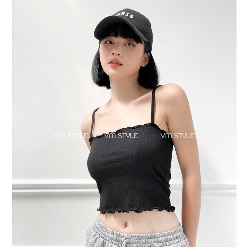 Áo thun 2 dây trơn VM STYLE tua rua basic thời trang ulzzang 21TU10T372201