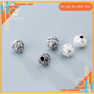 Charm bạc xỏ ngang hình kim tiền - Charm bạc đồng tiền