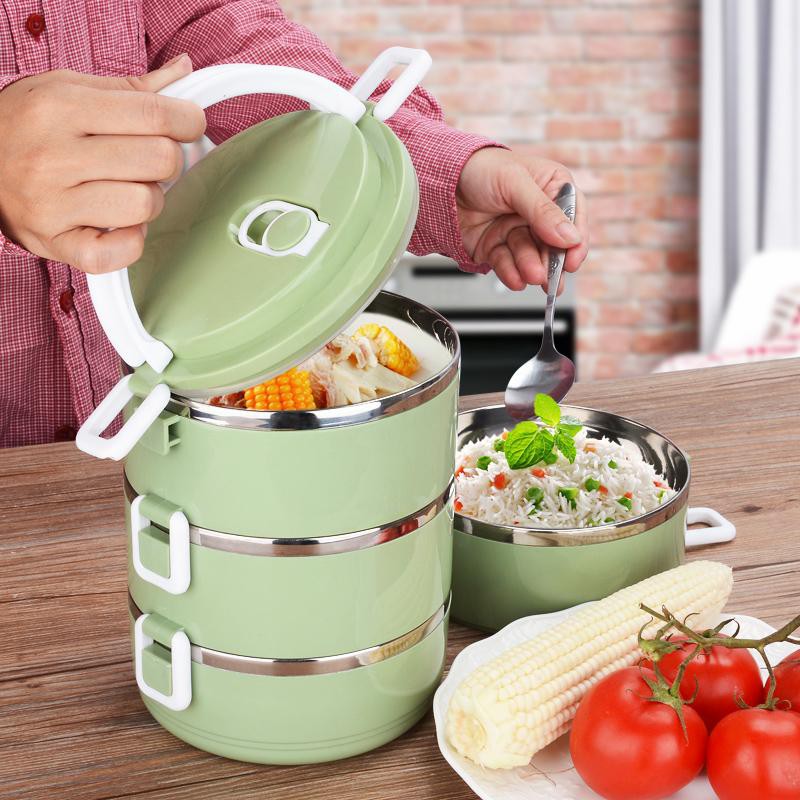 [HÀNG MỚI] CẶP LỒNG ĐỰNG CƠM LÚA MẠCH 4 TẦNG RUỘT INOX