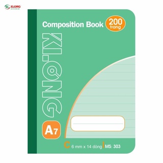 (Combo 5 cuốn) Sổ kẻ ngang may dán gáy Composin book KLONG A7 200tr ; MS: 303