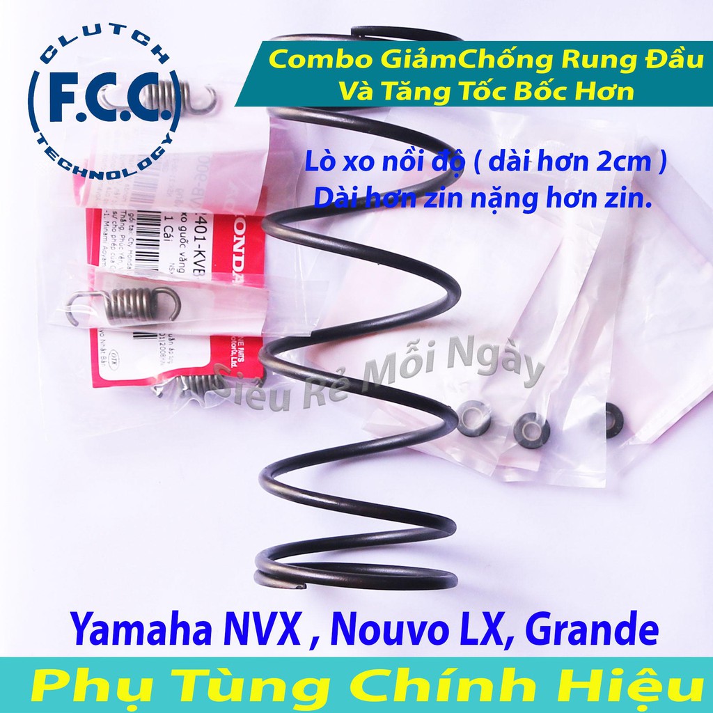 Combo lò xo nồi độ cho NVX, Nouvo LX, Grande, Tăng tốc mượt chống rung đầu xe