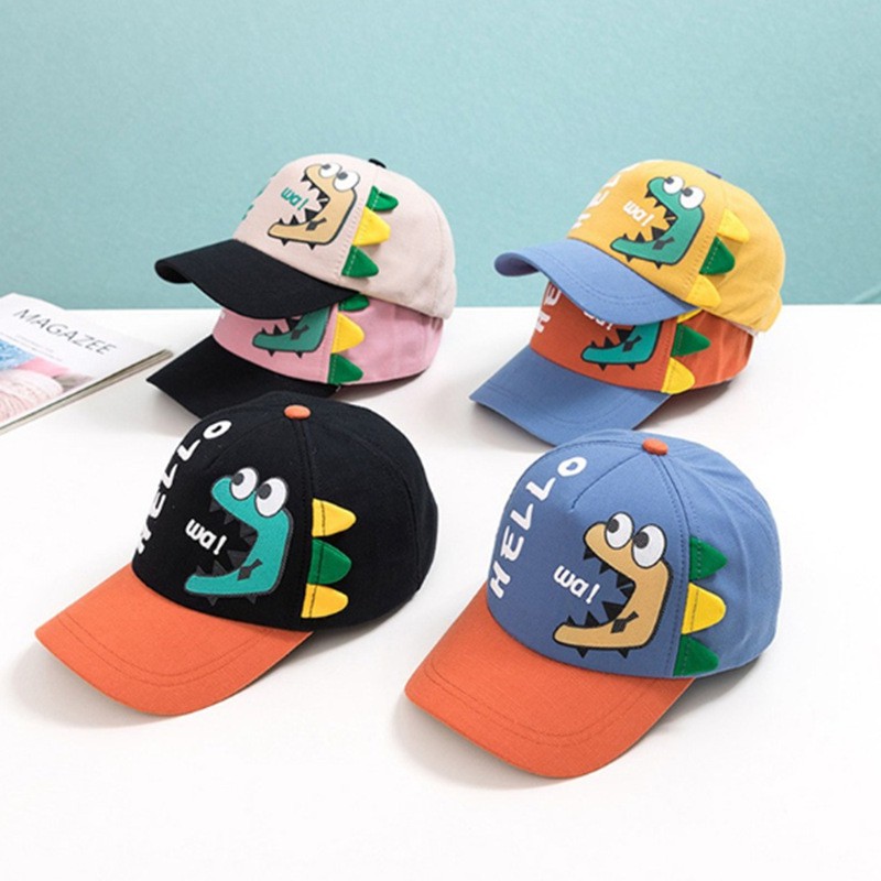 Cartoon dinosaur kids caps children's baseball caps spring and autumn boys baby sun hats little boys sun hats