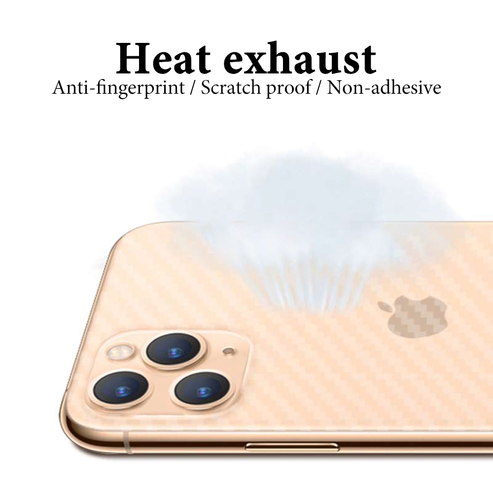 Miếng dán bảo vệ mặt lưng bằng chất liệu sợi các bon dành cho Apple iPhone 11 Pro X XR XS MAX 6 7 8 Plus