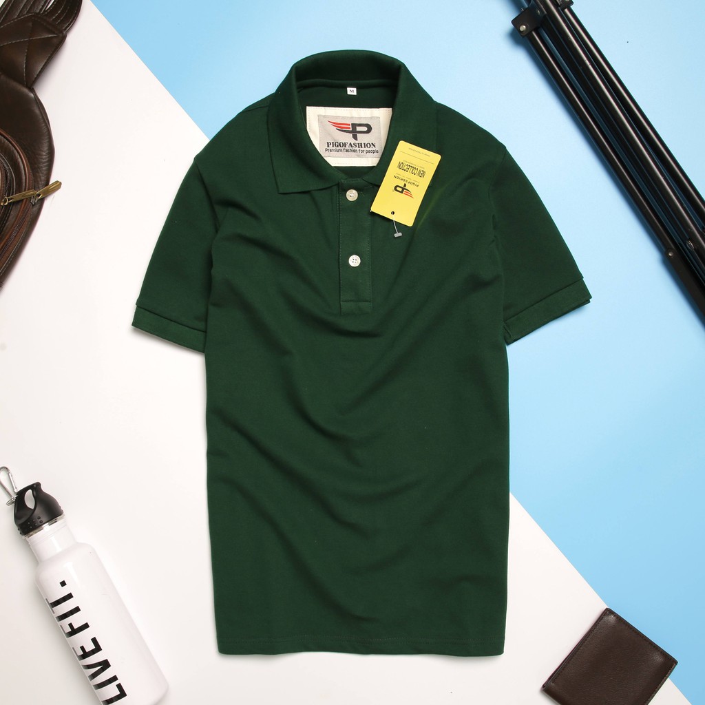 Áo thun nam cổ bẻ polo trơn phù hợp mọi phong cách pigofashion PG19-1-chọn màu