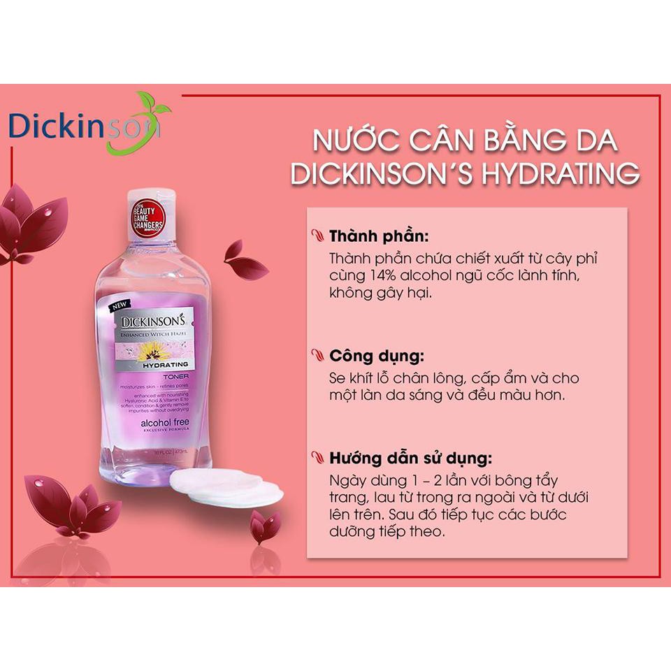 Dickinson's, Nước Cân Bằng Dickinson's Witch Hazel Toner 473ml