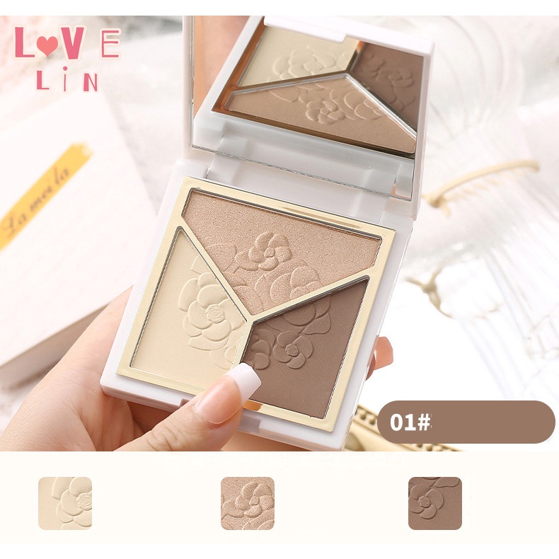 [Hàng mới về] Bảng phấn trang điểm mắt / mũi / má hồng có độ bóng cao ba màu sắc đẹp mắt Lameila | BigBuy360 - bigbuy360.vn