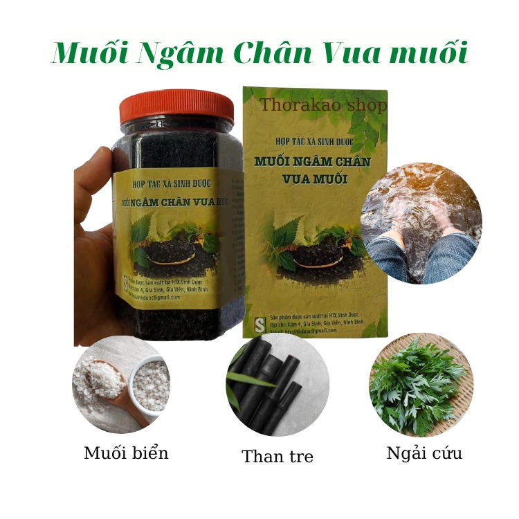 Muối ngâm chân Vua Muối 550g, sản phẩm từ Hợp Tác Xã Sinh Dược