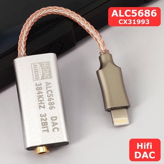 Alc5686 Cx31993 DAC Giải Mã 3.5mm Bộ Chuyển Đổi Bộ Khuếch Đại HIFI Tai Nghe Cáp Thiết Bị Âm Thanh Amplifie 32bits / 384KHz Cho IPhone IPhone IPhone IPhone IPhone Ios