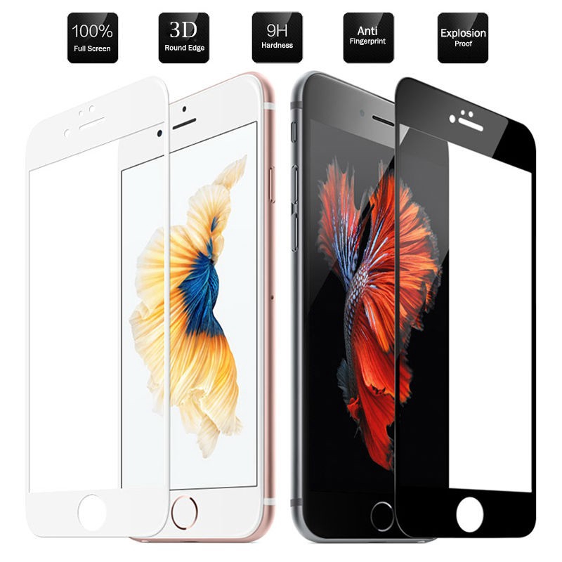 Kính cường lực che phủ đầy đủ 3D cho iPhone 12 mini 11 pro 6 6s 7 8 Plus X XR XS Max