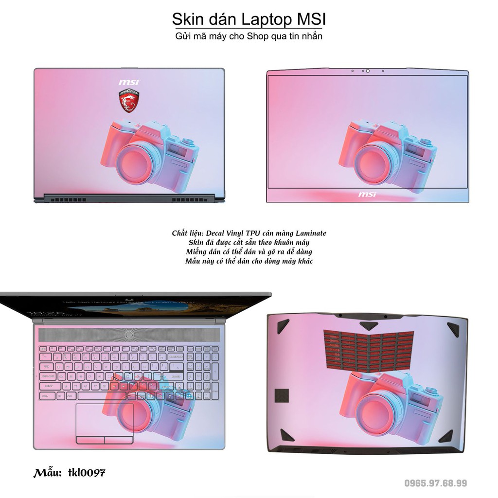 Skin dán Laptop MSI in hình thiết kế nhiều mẫu 2 (inbox mã máy cho Shop)