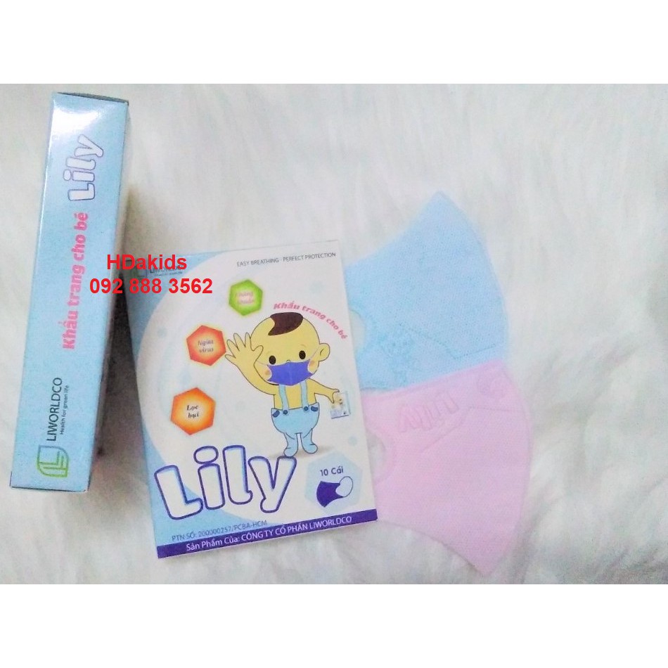Combo 5h Khẩu Trang Cho Bé Lily Hộp 10 Cái