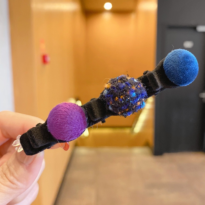 Kẹp Tóc Mỏ Vịt Đính Bóng Lông Phong Cách Mới 2022 Cho Nữ