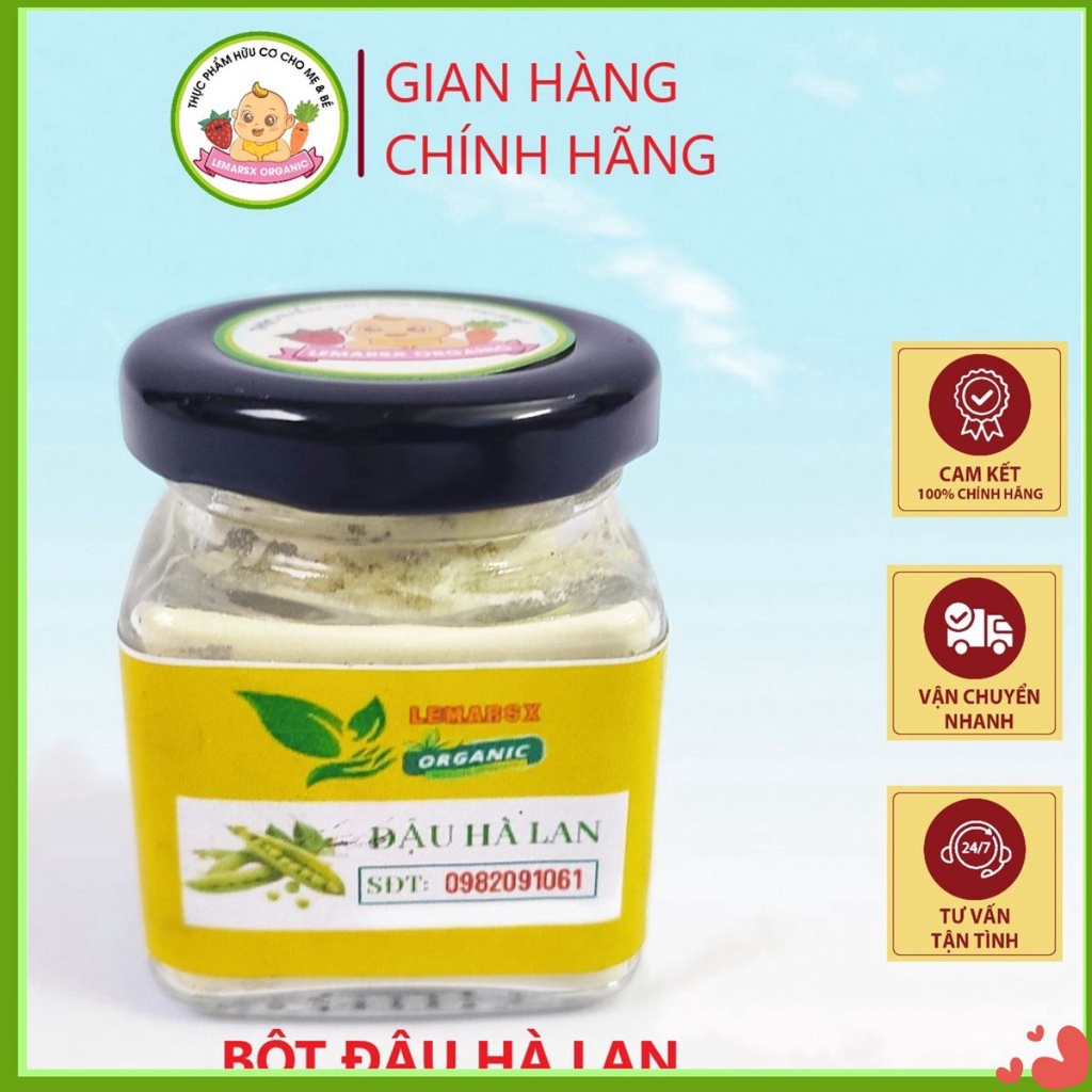 Bột Đậu Hà Lan Hữu Cơ Sấy Lạnh 90gram Cho Bé Ăn Dặm