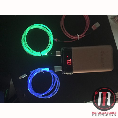 Cáp Sạc Led Phát Sáng Dọc Theo Dây IPHONE SAMSUNG TYPEC