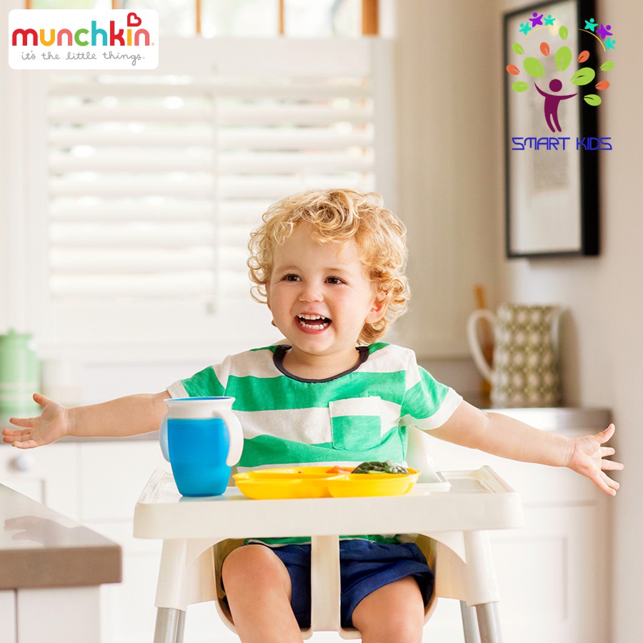 CỐC TẬP UỐNG 360 ĐỘ CHỐNG ĐỔ MUNCHKIN CÓ NẮP 207ML