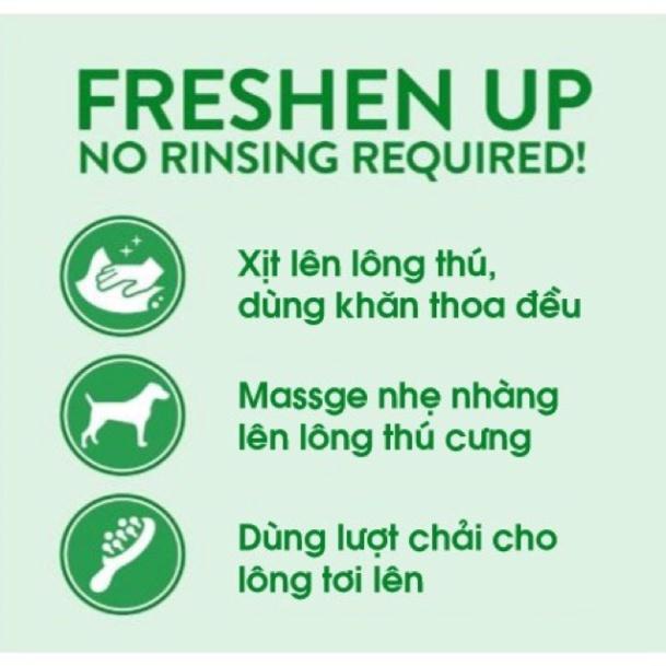 Bọt tắm khô Tropiclean cho chó mèogiúp làm sạch và khử mùi hôi 220ml - xuất xứ Mỹ