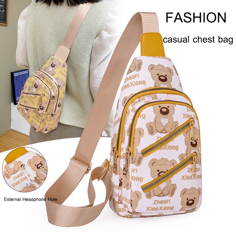 Túi Đeo Chéo Họa Tiết Gấu Hoạt Hình Đáng Yêu Cho Nữ