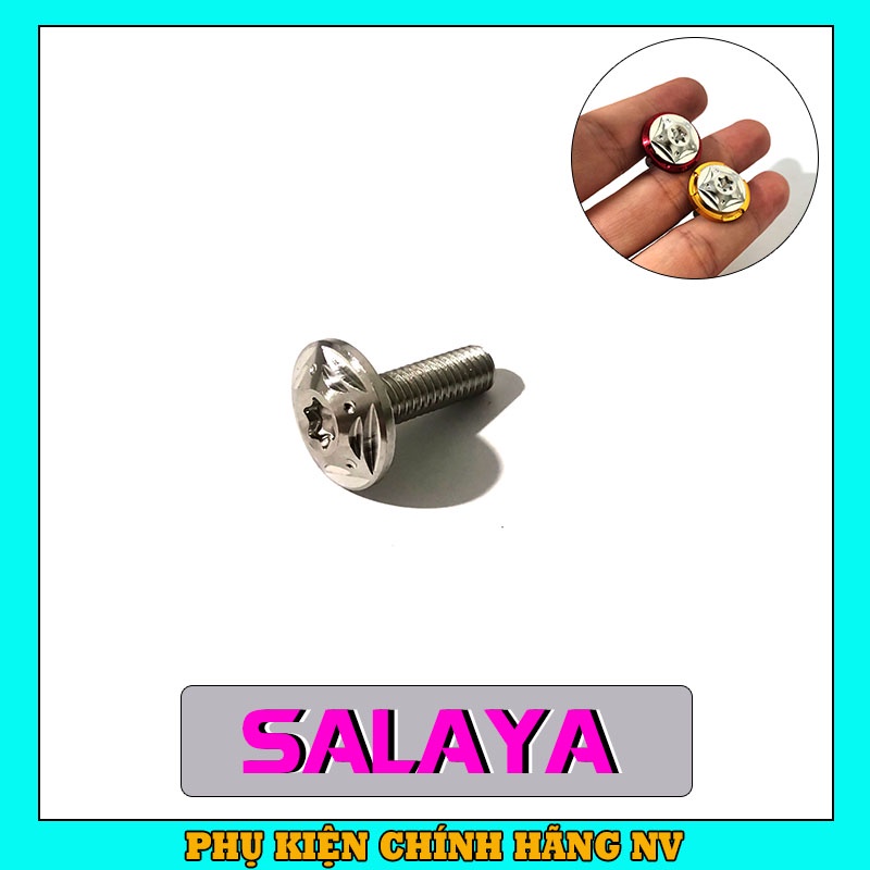 Ốc Salaya 6li10, 6li15, 6li20, 6li30 đầu dù gắn gắn cacte, hộp sên, dè trước, đầu cốt bánh, nón bảo hiểm,...