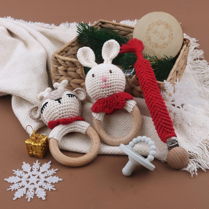 Đồ Chơi Vòng Gỗ Treo Xe Đẩy Em Bé Phong Cách Boho