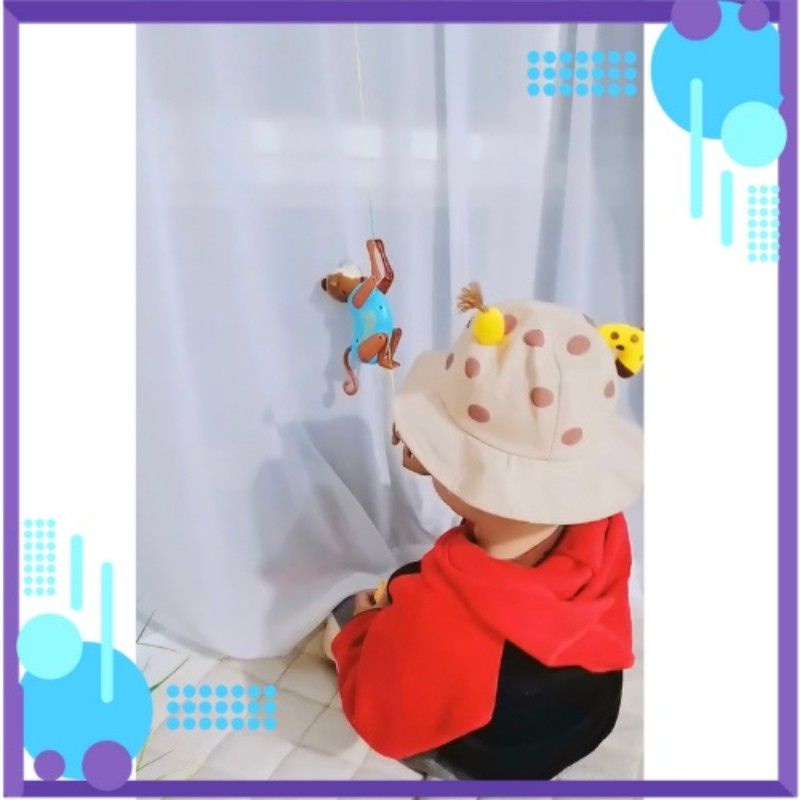 Đồ chơi hình khỉ leo cây lên dây cót có hiệu ứng âm thanh vui nhộn cho trẻ em