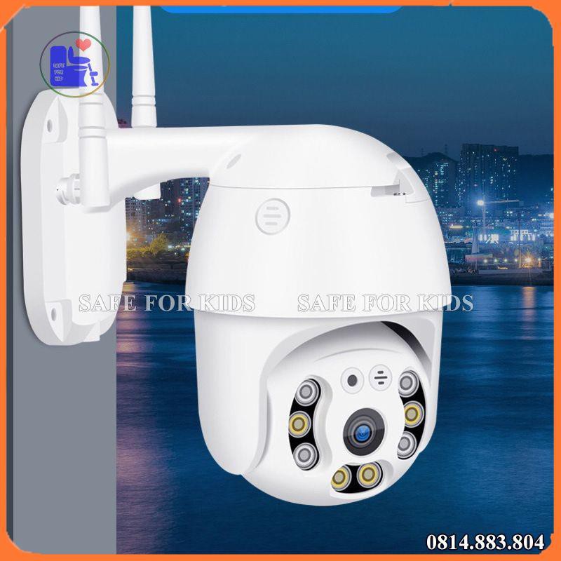 Camera Ngoài Trời Xoay 350 Độ, Camera Giám Sát Ban Đêm Hồng Ngoại Kết Nối Điện Thoại Máy Tính