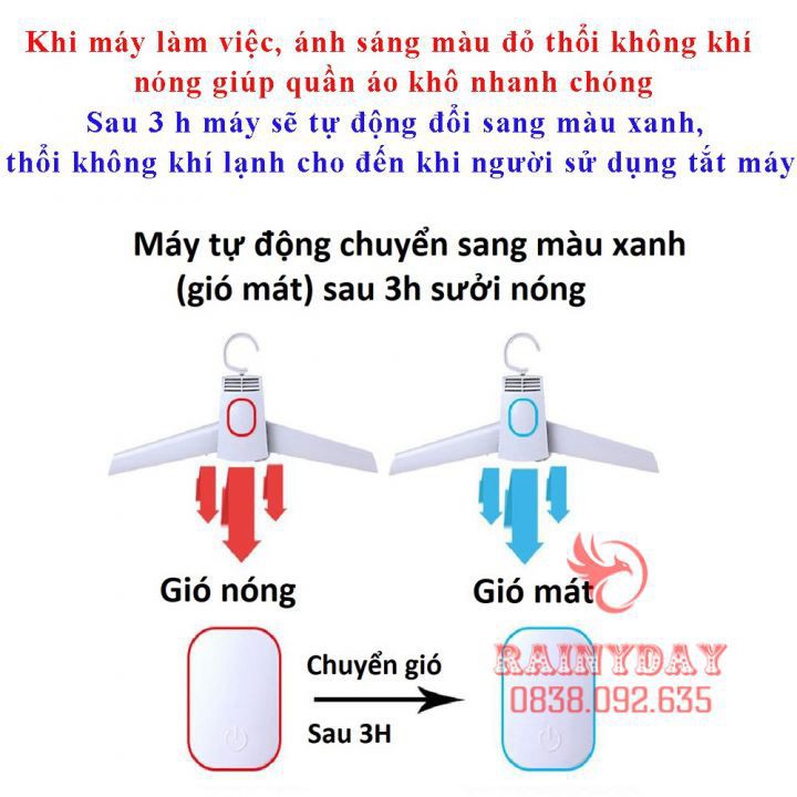 Máy sấy quần áo, giầy mini đa năng thông minh làm khô khử mùi hôi diệt khuẩn hiển đại du lịch